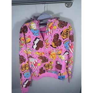 Disney Eats Pink Dessert Print Zip-Up Hoodie Girls Cupcakes Donuts Ice Cream